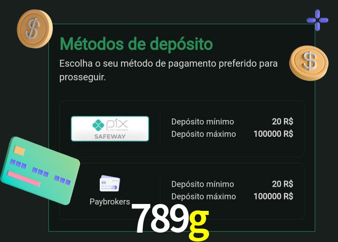 O cassino 789g oferece uma grande variedade de métodos de pagamento